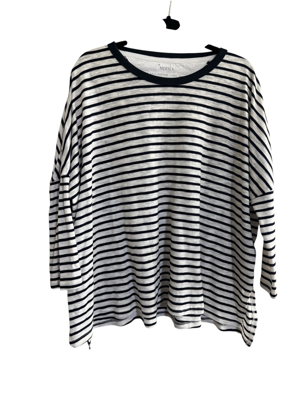 MER-SEA Catalina Slub Tee Navy & White Stripe one size top #NE150